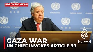 UN chief invokes Article 99 on Gaza in rare move [upl. by Harhay730]