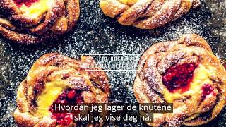 Lise Finckenhagen Kanelknuter med vaniljekrem og bringebærsyltetøy [upl. by Llebasi]