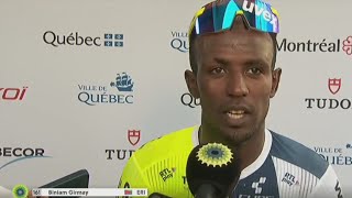 BINIAM GIRMAY SECOND PLACE IN QUEBEC GP 2024 INTERVIEW AT THE FINISH [upl. by Artimas]