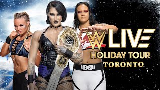 WWE LIVE Holiday Tour Toronto Rhea Ripley vs Shayna Baszler vs Ivy Nile  WWE Women’s World Title [upl. by Ibba132]