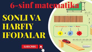 6 sinf mateatika darsligi sonli va harfiy ifodalar mavzusining 2 mashqi yechimlari videodarsi [upl. by Adgam474]