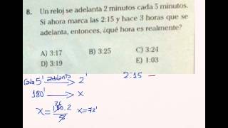 Un reloj se adelanta 2min cada 5min Si ahora marca 215 hace 3h que se adelanta Qué hora es [upl. by Estelle]