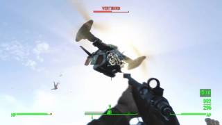 Fallout 4  How to destroy a vertibird Hunting rifleGrenade [upl. by Nnalyrehs]