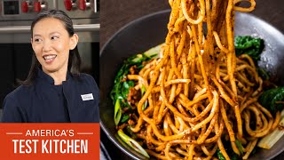 How to Make Dan Dan Mian Sichuan Noodles with Chili Sauce and Pork [upl. by Yenrab]