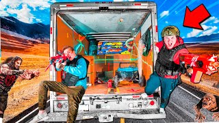 Box Fort Zombies TRUCK Survival 24 Hour ZOMBIES Nerf War Z 📦😱 [upl. by Richma]