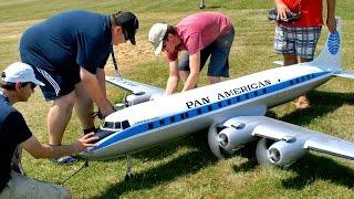 DC6B PAN AMERICAN GIGANTIC RC AIRLINER MODEL DEMO FLIGHT  RC Airshow Airliner Meeting 2015 [upl. by Cam]