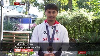 Jake Jarman Mens Gymnast Bronze Medalist On BBC Breakfast 05082024 [upl. by Aret]