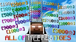 ALL of my BEDWARS PRESTIGES 1003000 STARS [upl. by Osbourne222]