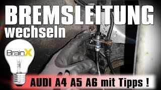 Bremsleitung wechseln und biegen ATE  TRW vorne Audi A4 A5 A6  VW mit Tipps [upl. by Shien]