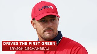 Bryson DeChambeau Drives First Green and Makes Eagle  2020 Ryder Cup [upl. by Nawj]