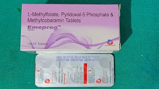 L methylfolate pyridoxal 5 phosphate amp methylcobalamin tablets Uses In Hindi  Emepreg Tablets [upl. by Habas]