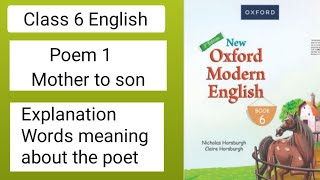 Class 6 New oxford modern English poem mother to son explanation [upl. by Fi]