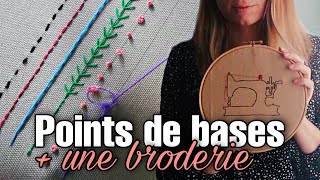 Broderie débutant points de base et première broderie [upl. by Dahaf14]