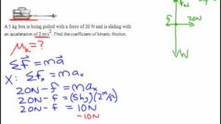 An Example Problem Concerning Coefficient Kinetic Friction [upl. by Limay428]