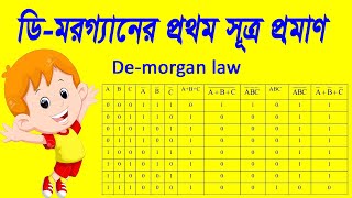 ডিমরগ্যানের প্রথম সূত্র প্রমাণ।Theory of D Morgan ডি মরগ্যান এর উপপাদ্য demorgan law ict hsc [upl. by Sudnac]