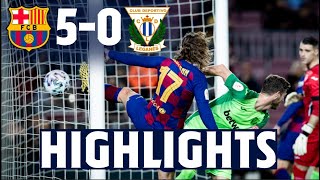 HIGHLIGHTS  FC Barcelona 5  CD Leganés 0 [upl. by Alyakim501]