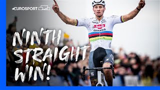 NINTH STRAIGHT VICTORY 🔥😮‍💨  CycloCross X2O Trophy Koksijde Highlights  Eurosport [upl. by Adriena]