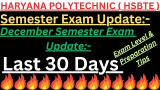 Haryana Polytechnic December Exam Update Hsbte December 2024 Exam Update [upl. by Lou]