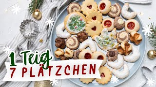 1 Teig 7 Plätzchen Einfach und schnell viele Plätzchen  Kekse backen  Plätzchenteller  TRYTRYTRY [upl. by Adnawaj]