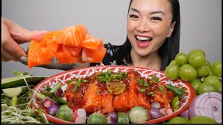 FINALLY SPICY SALMON MUKBANG OUR FAVOURITE FOOD  SASVlogs [upl. by Cull719]