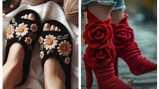 Crochet Footwear Haul crochetandfashion video trending [upl. by Garin]