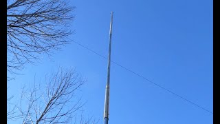 50 Mast for my HF Antenna Using Chain Link Fence Top Rails and some PVC [upl. by Adao]