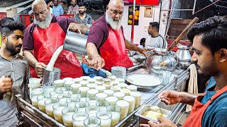 DOODH DAHI MAWA RABDRI LASSI  Old MEN Making 500 GLASS DOODH LASSI  FASTEST LASSI MAKER PAKISTAN [upl. by Aunson916]