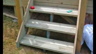 How to Build a Deck Part 08 Fitting Steps How to Build a Timber Garden Deck with QDeck Products [upl. by Jennie853]