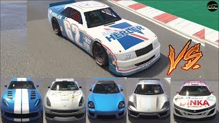 GTA 5  Top Speed Drag Race Declasse Hotring Sabre vs Pariah Elegy Massacro Comet SR etc [upl. by Inalaek]