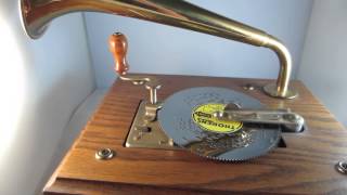 VINTAGE THORENS GRAMOPHONE RARE SWISS MUSIC BOX Wind Up [upl. by Sinoda588]