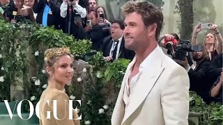 Chris Hemsworth amp Elsa Pataky Arrive at Met Gala 2024 [upl. by Apoor578]