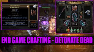 PoE 323 How to Craft End Game Detonate Dead Gear  Double Elevated Blizzard Crown [upl. by Atiuqihs]