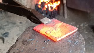 Blacksmith  How to make tesi hammer from rusted truck leaf  tesi hammer making [upl. by Morrie]