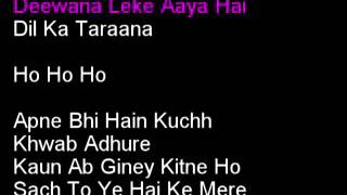 Deewana Leke Aaya Hai Hindi Karaoke With Lyrics [upl. by Palmore542]