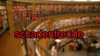 What does schadenfreude mean [upl. by Loggia]