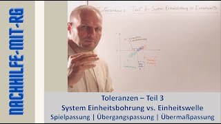 Toleranzen  Teil3  Einheitsbohrung vs Einheitswelle  Passungen  Spielpassung  Übergang Übermas [upl. by Rimidalb]