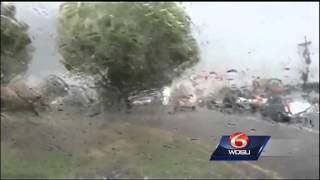 Hail falls as severe weather pushes through Jefferson Parish [upl. by Meesaw]