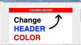 How To Change Header Color In Word [upl. by Kaila811]