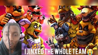 SFM Fnaf fnaf movie vs demented animatronics JulzStudio reaction [upl. by Odlabso]