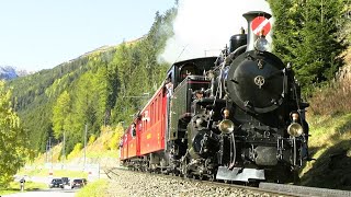 Switzerlands TRAIN LEGENDS Furka Cogwheel Steam Railway aka Dampfbahn FurkaBergstrecke DFB [upl. by Aij]