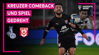 MSV Duisburg  Hallescher FC Highlights mit LiveKommentar  3 Liga  MAGENTA SPORT [upl. by Ytteb]