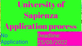 University of Sapienza Italy Application process  Fully funded Scholarship with no application fee [upl. by Medina880]