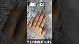 UÑAS GRISES 🩶 nails manicure nailart tendencias navidad uñasdemoda temunailsdesing 2024 [upl. by Cirek]