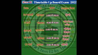 Up Board Exam Date 2025 12th Up Board Exam 2025 kab hoga  Up board Timetable 2025 Datesheet [upl. by Hafeenah]