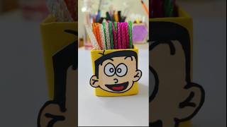 Cute Nobita Pen Holder Diy for kids  Easiest Craft idea viralshort youtubeshorts shortsfeeddiy [upl. by Acirretal]