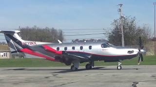 Pilatus Pc12NG N711NX startup amp take off from York Airport [upl. by Rog]