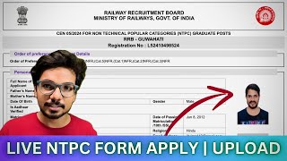 Live NTPC Form Apply  Documents कैसे Upload करें [upl. by Nortal]