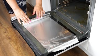 Wrap a dirty oven in foil After 2 hours all burns will disappear [upl. by Candie]