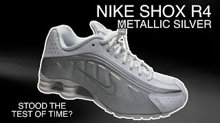 2024 Nike Shox R4 White Metallic Silver Review amp On Feet [upl. by Errecart]