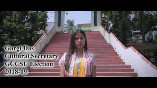 Gauhati Commerce College Election 201819 Cultural secretary candidate [upl. by Nelleyram]